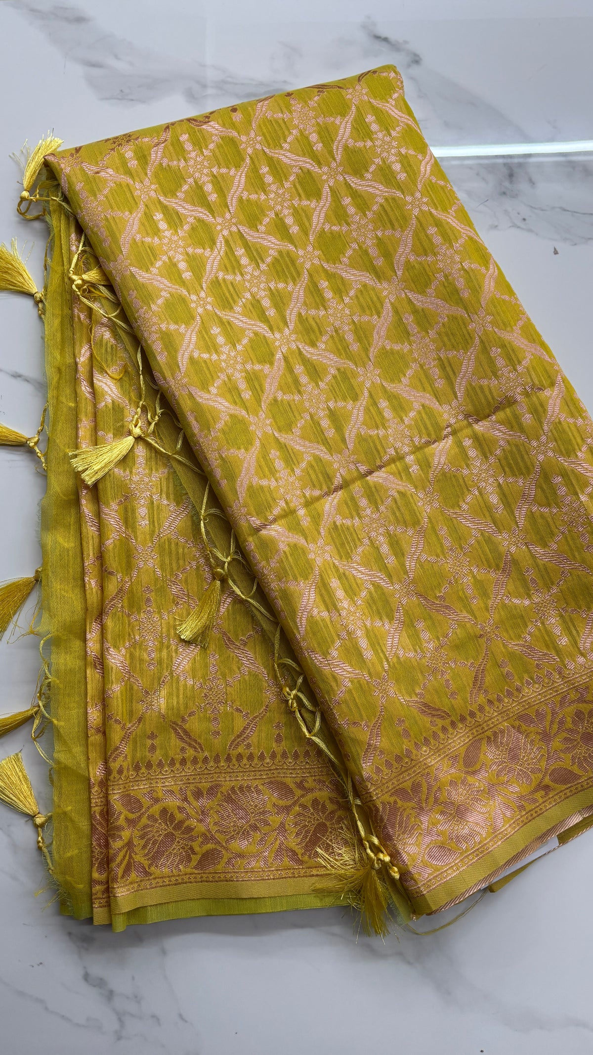YELLOW- MYSORE COTTON SAREE
