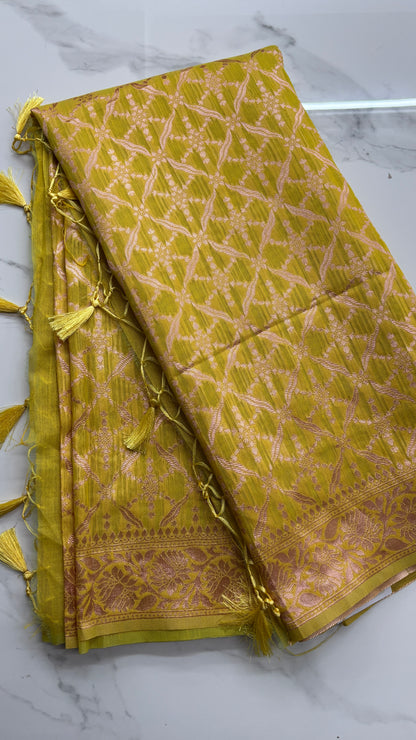 YELLOW- MYSORE COTTON SAREE