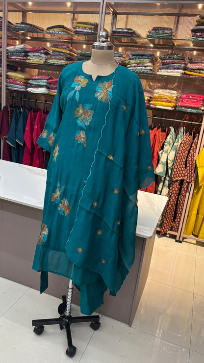 PEACOCK BLUE - MULCHANDERI FESTIVE SUIT