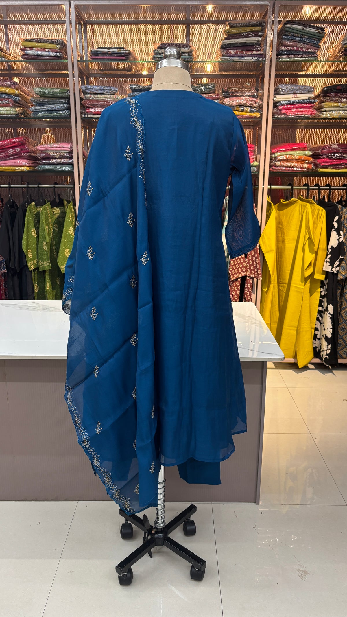 ROYAL BLUE- MULCHANDERI FESTIVE SUIT