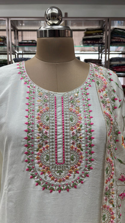 WHITE - PARTY WEAR SALWAR SUIT