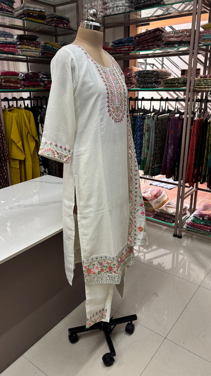 WHITE - PARTY WEAR SALWAR SUIT