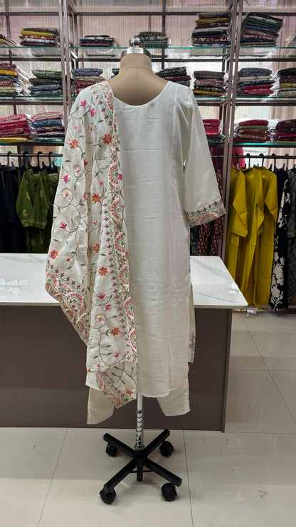 WHITE - PARTY WEAR SALWAR SUIT