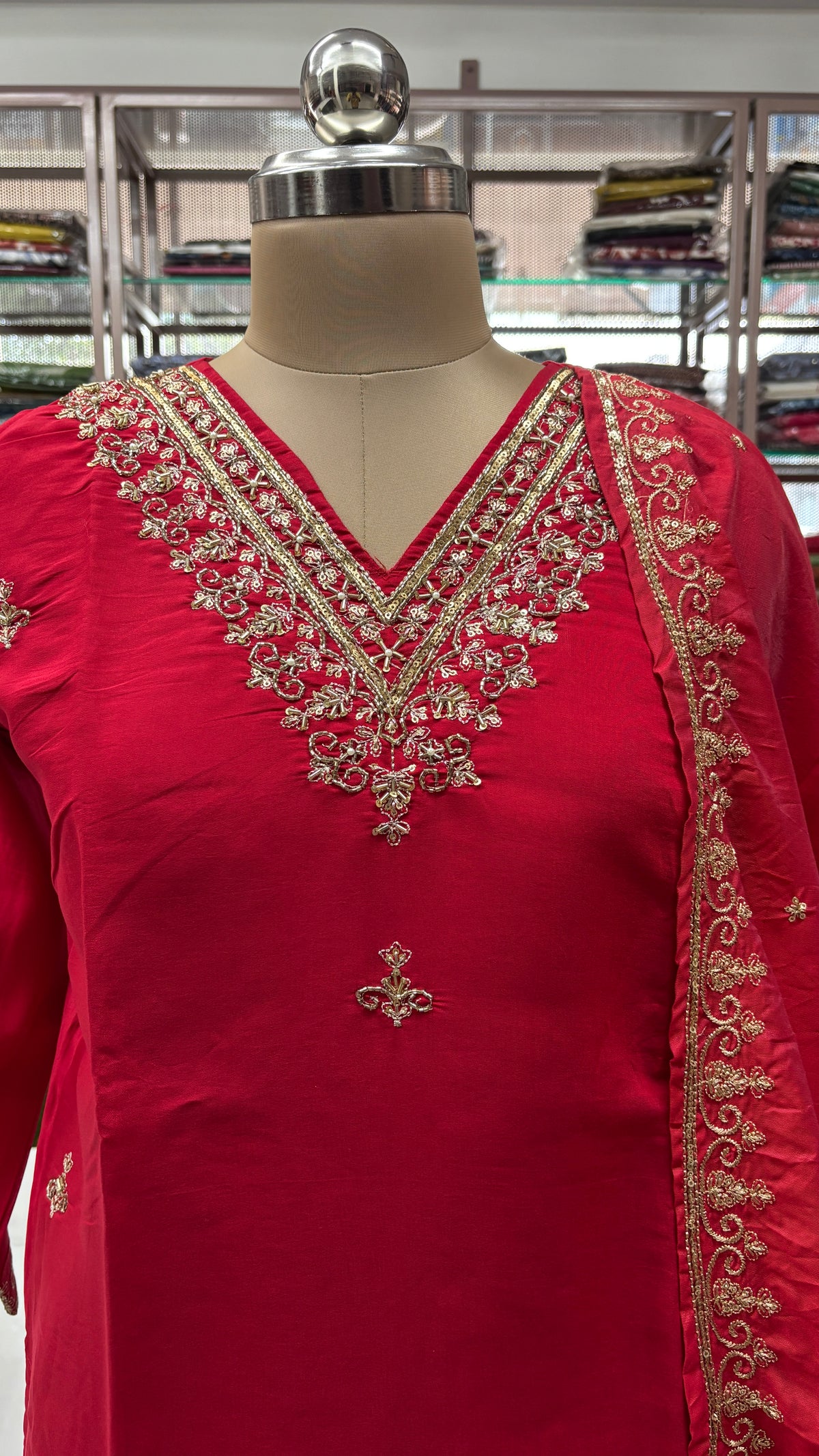 RED- PARTY WEAR SALWAR SUIT