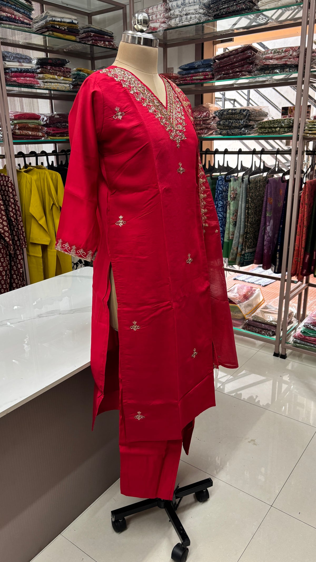 RED- PARTY WEAR SALWAR SUIT