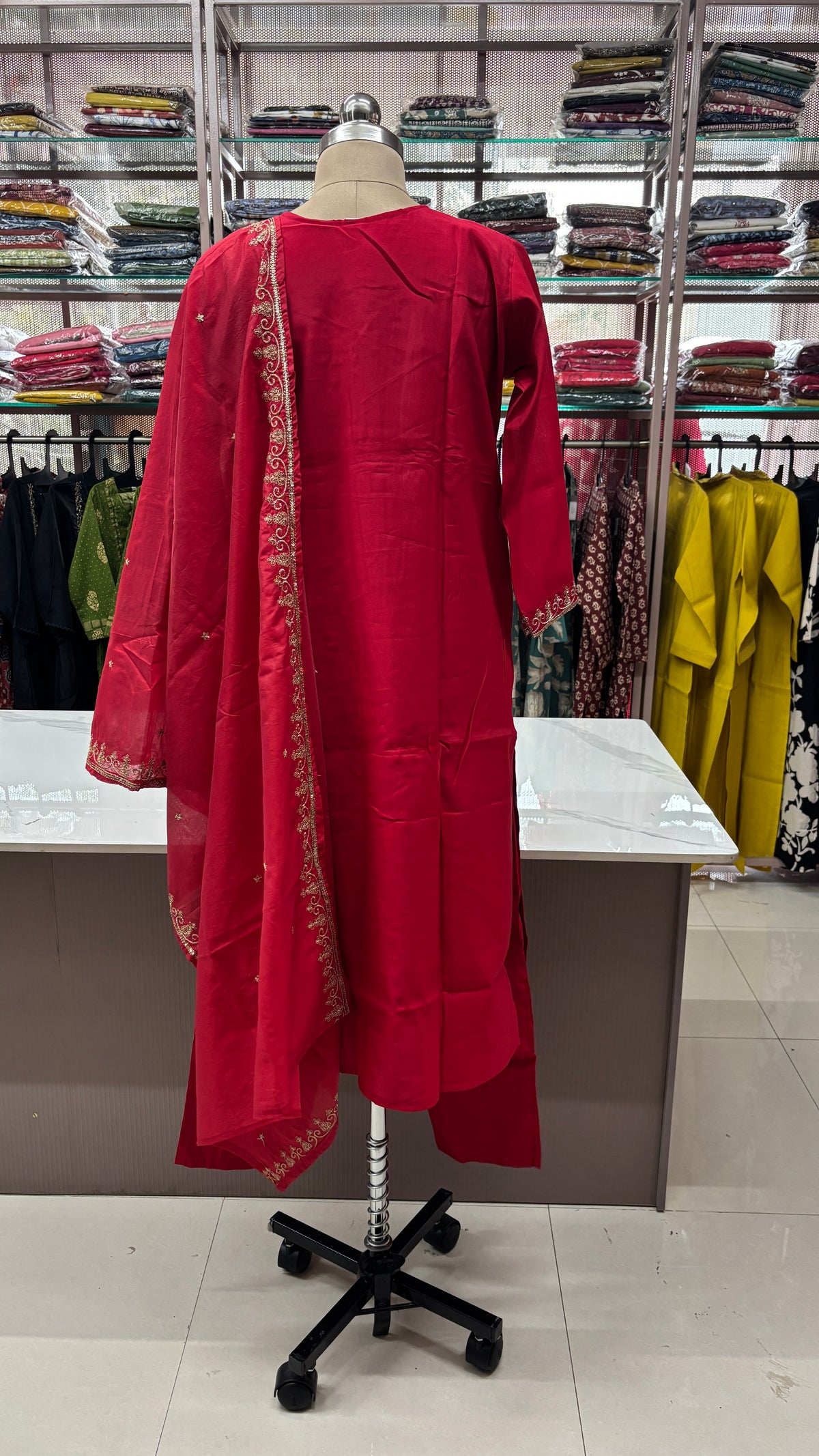 RED- PARTY WEAR SALWAR SUIT