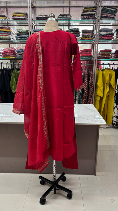 RED- PARTY WEAR SALWAR SUIT