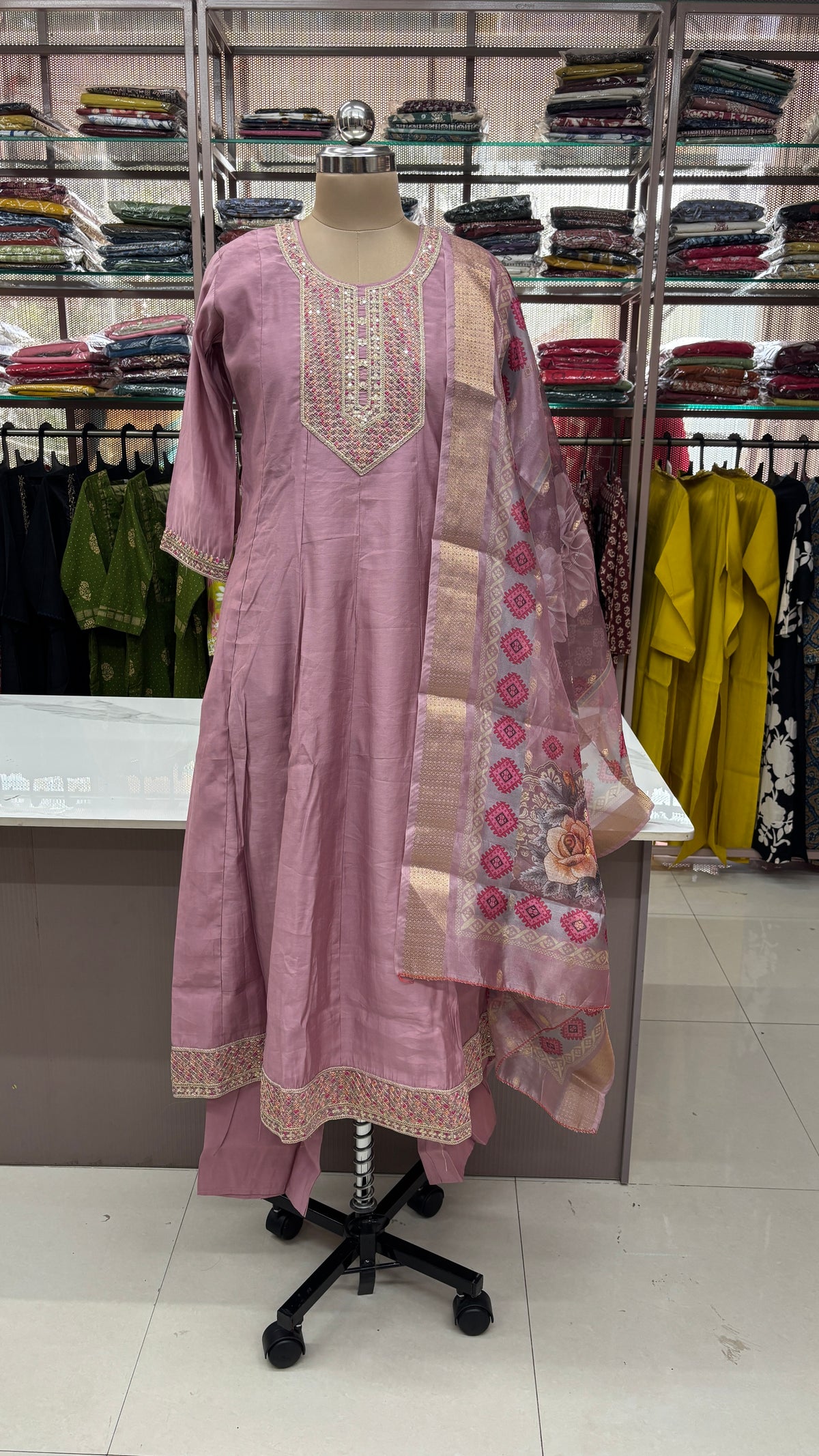 ONION PINK - PARTY WEAR SALWAR SUIT