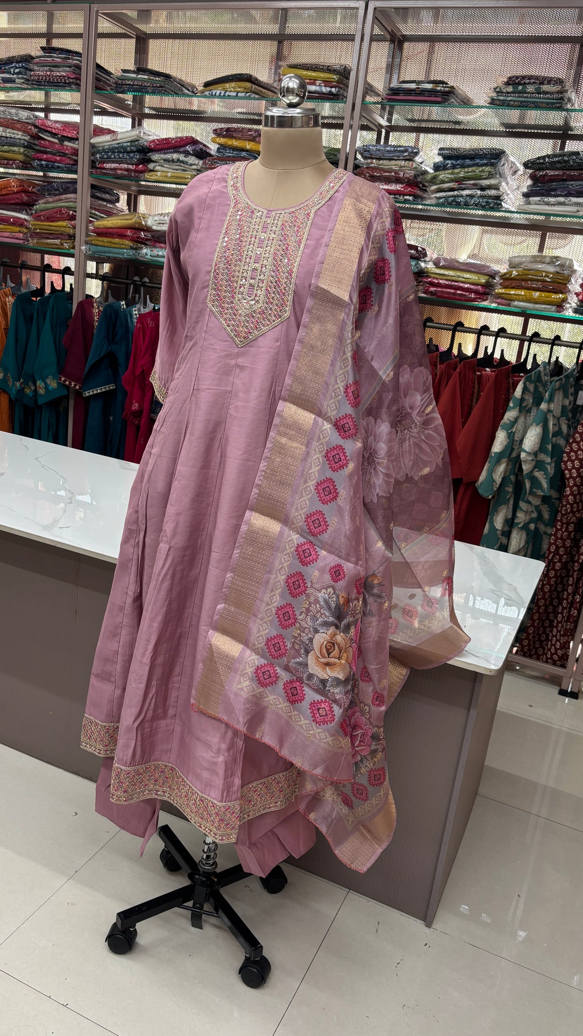 ONION PINK - PARTY WEAR SALWAR SUIT