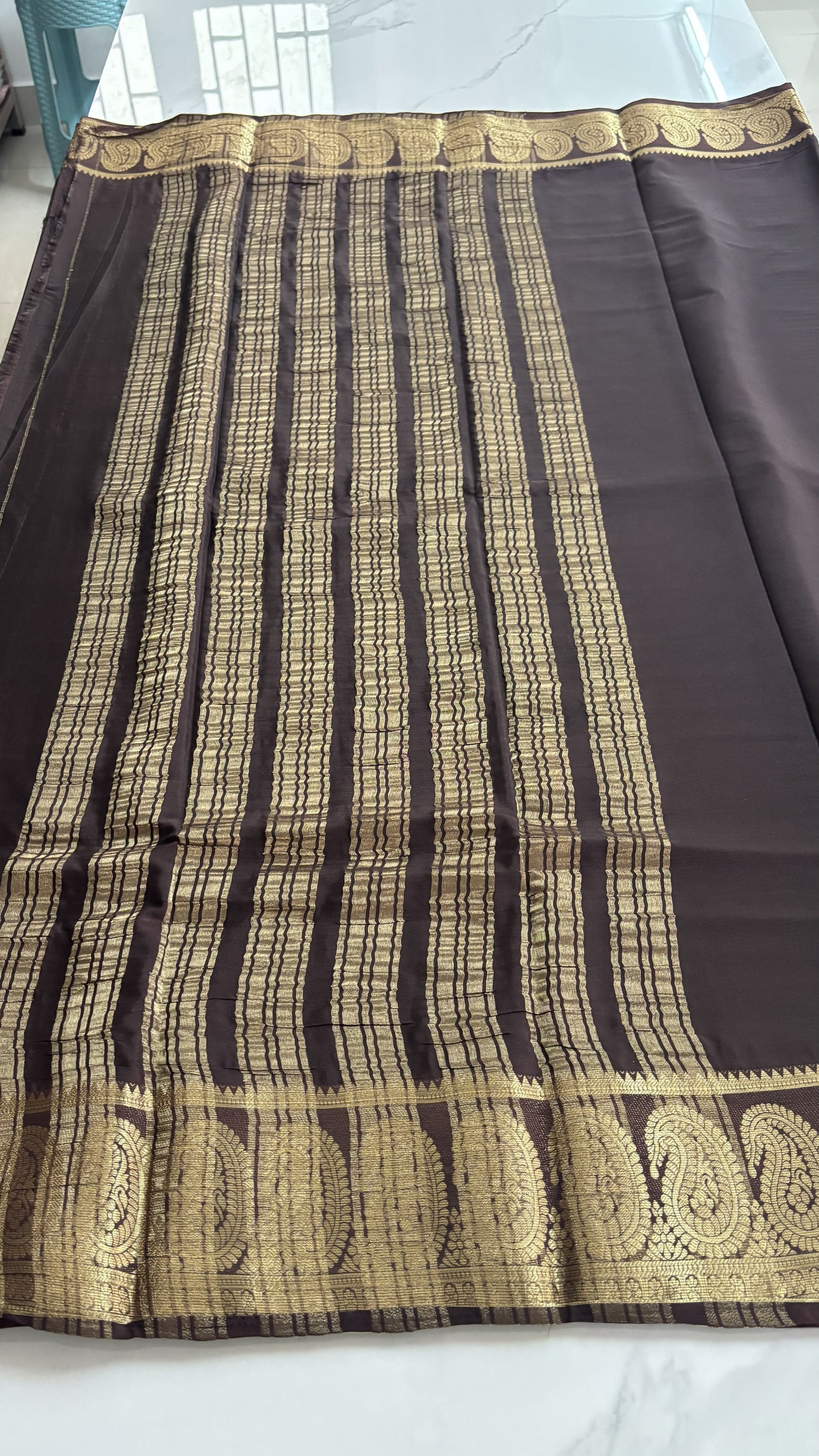 BROWN SEMI MYSORE SILK