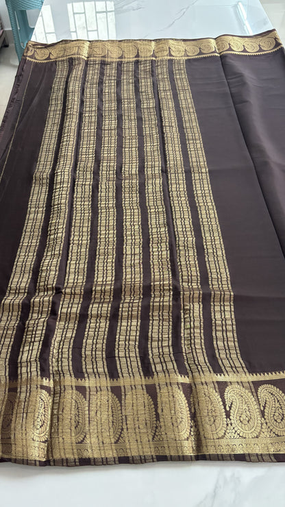 BROWN SEMI MYSORE SILK