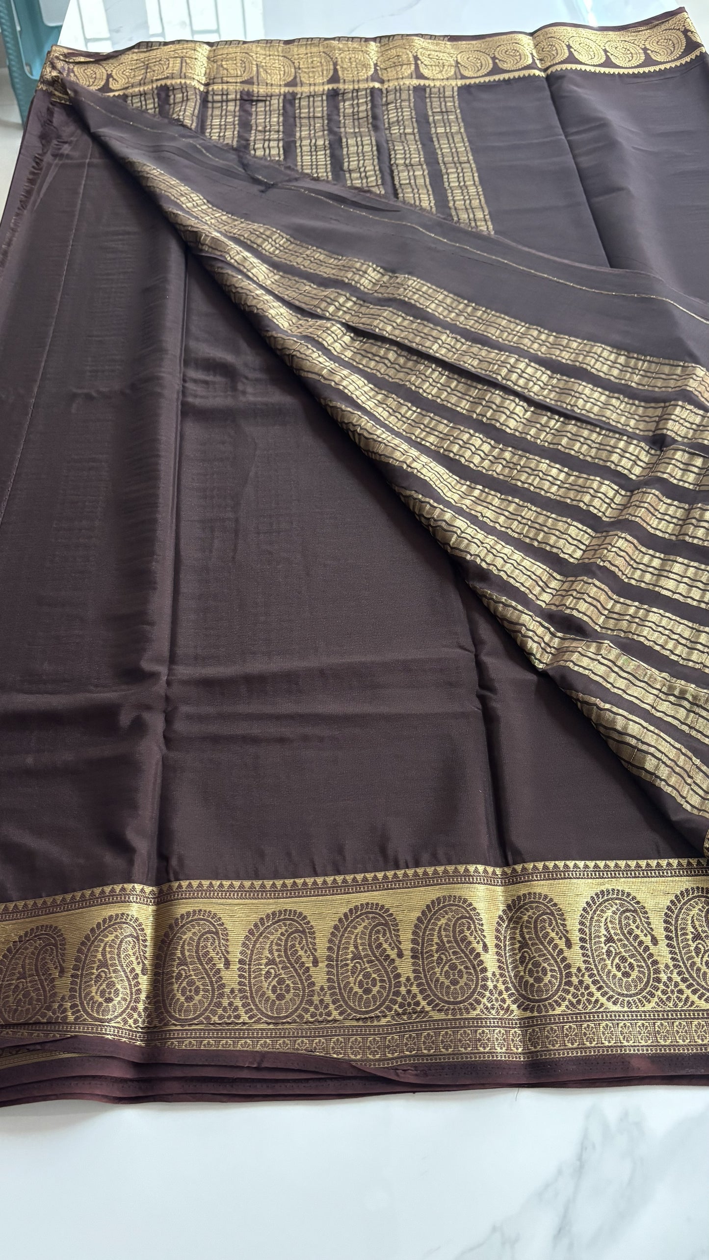 BROWN SEMI MYSORE SILK