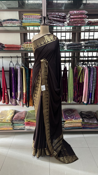 BROWN SEMI MYSORE SILK