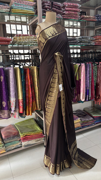 BROWN SEMI MYSORE SILK