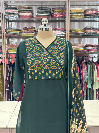 GREEN - PURE COTTON SALWAR SUIT